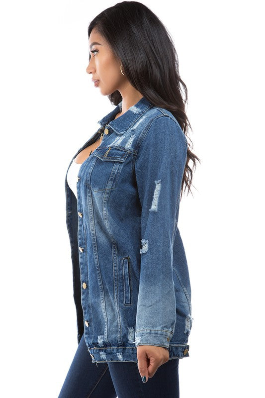 Denim Jacket Jeans Jacket 95% Polyester 5% Spandex