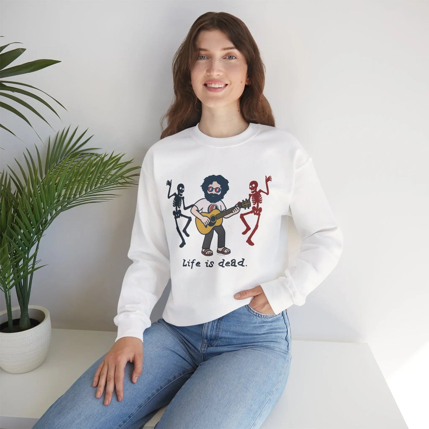 Life is dead. Crewneck Sweatshirt Heavy Blend Unisex Jerry's Jammin'