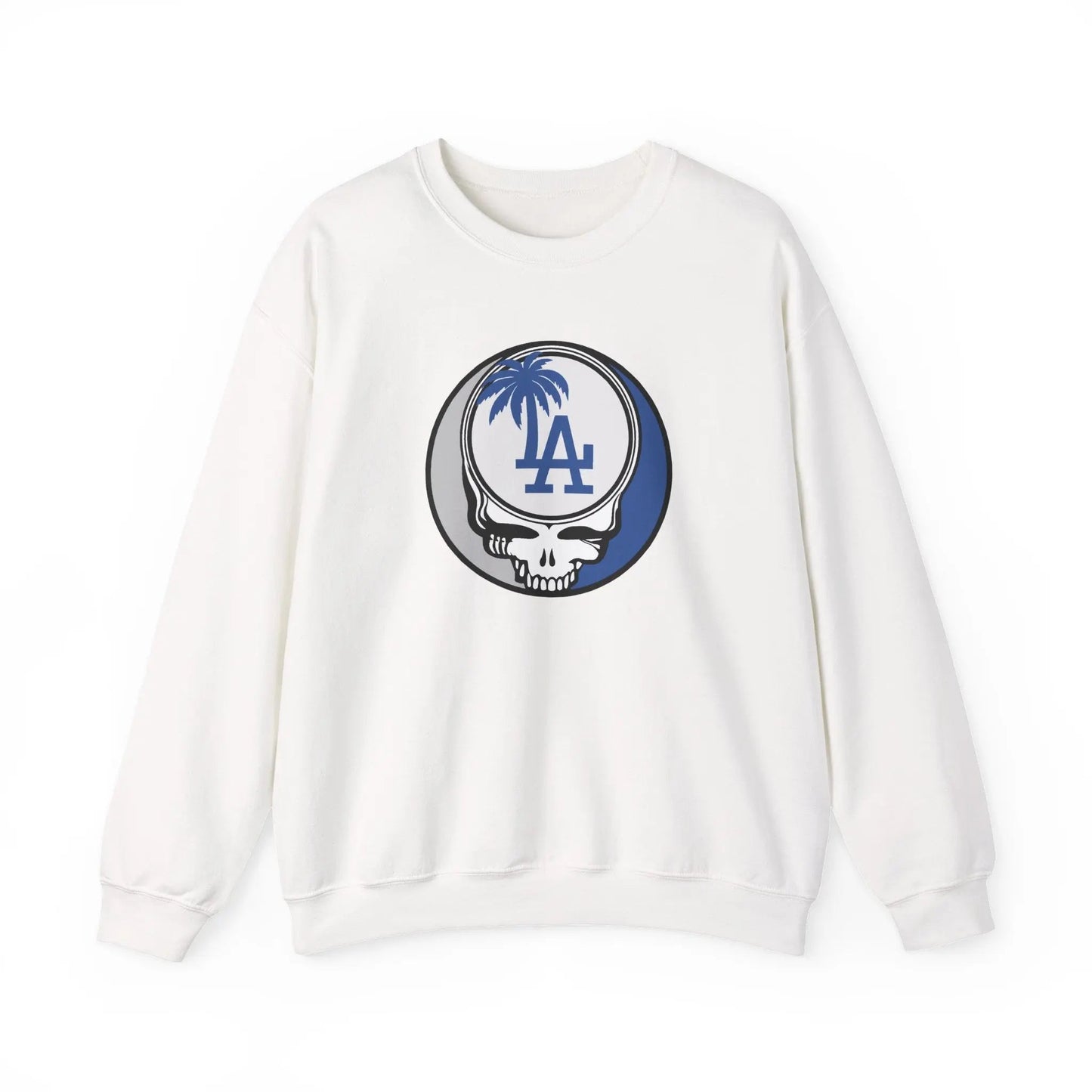 Grateful Dead Stealie Crewneck Sweatshirt Unisex Heavy Blend MLB The Ballpark Collection Los Angeles Baseball Edition