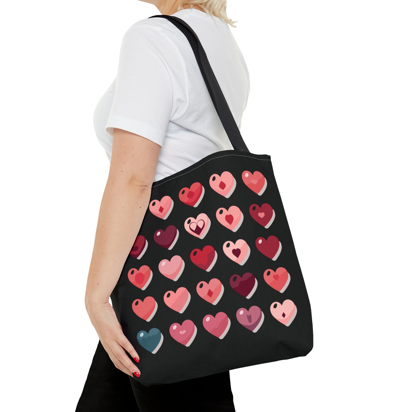 Valentine's black Tote Bag (AOP)