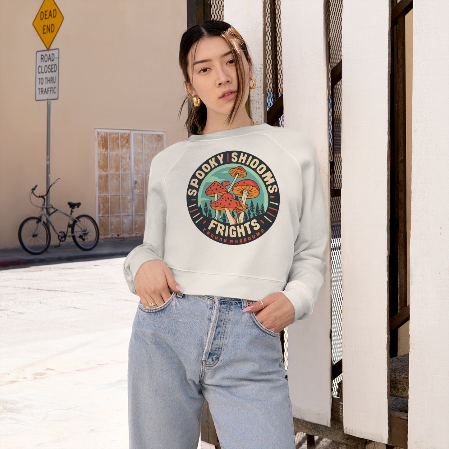 Spooky Shrooms: Fungi Frights Sweatshirt, Unique Mushroom Costume & Spooky Season Halloween Sweatshirt