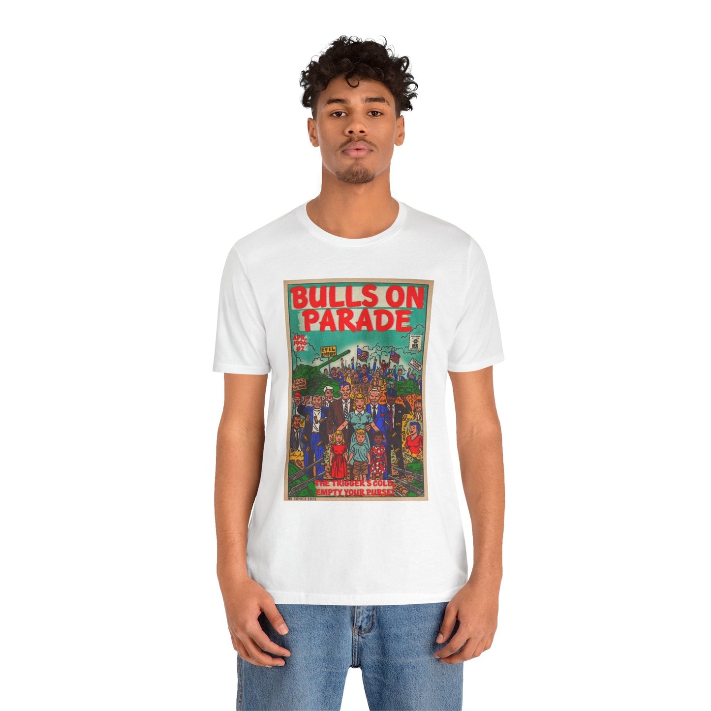 Jersey Short Sleeve Tee Lightweight Airlume Cotton Bulls Parade Bella+Canvas