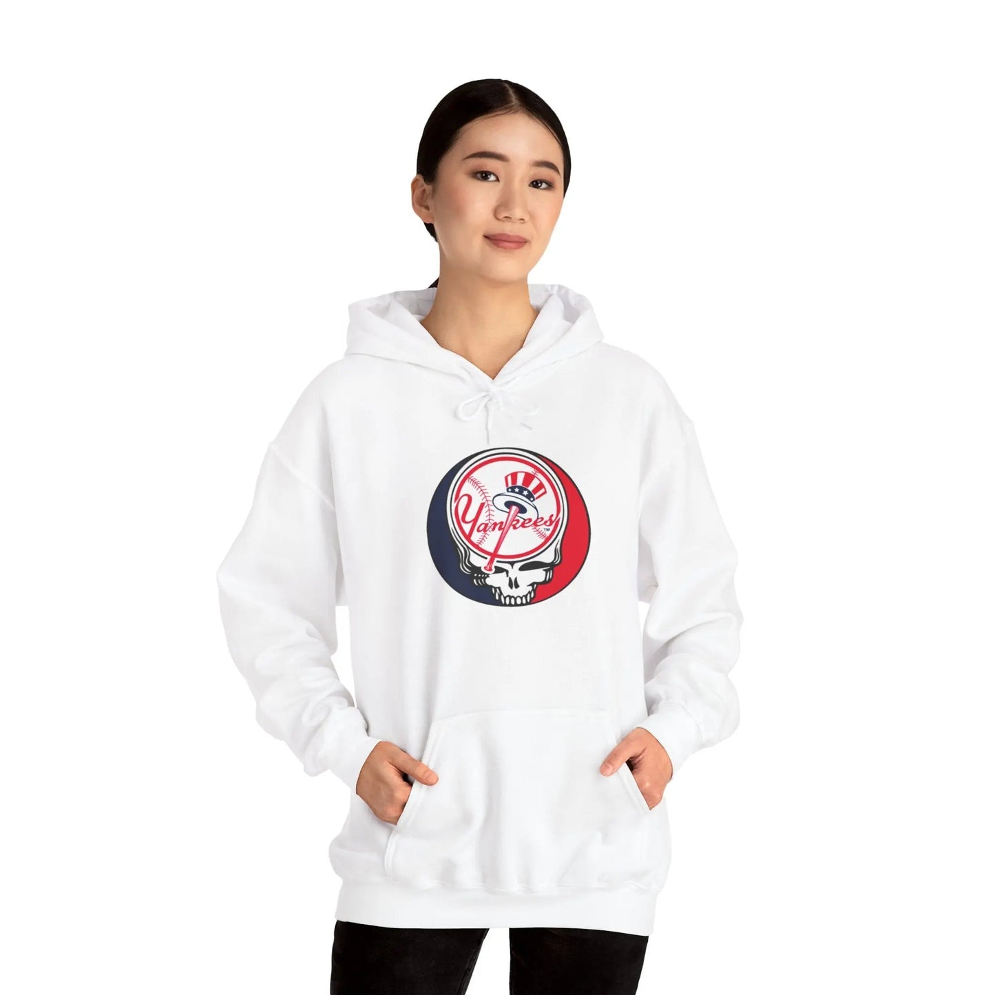 Grateful Dead Unisex Heavy Blend Hoodie MLB The Ballpark Collection New York Baseball Edition