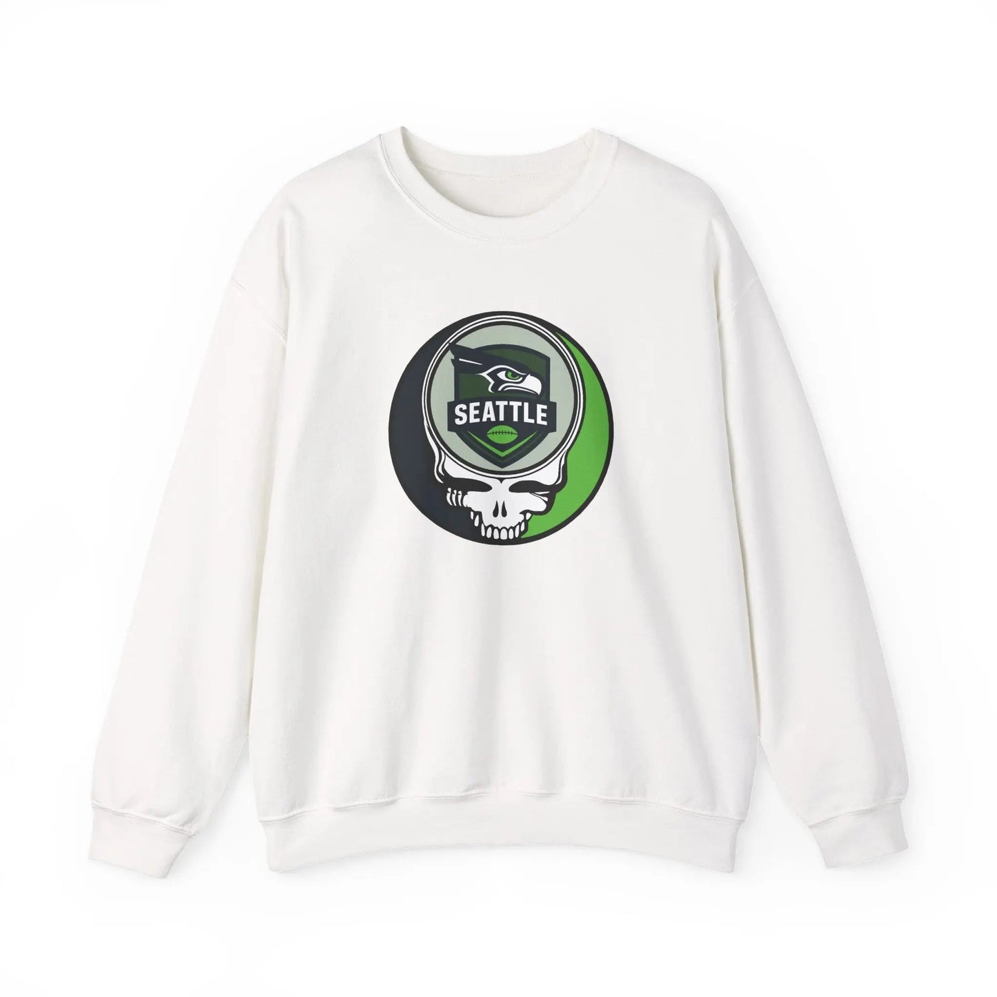 Seattle Seahawks Grateful Dead Stealie Crewneck Sweatshirt Heavy Blend The Gridiron Collection