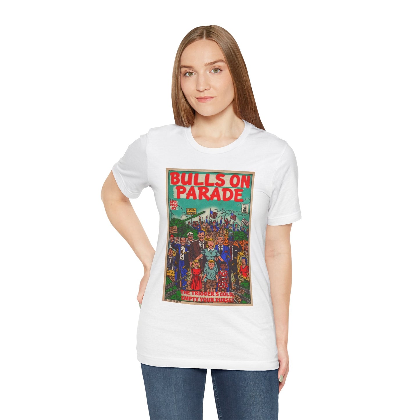 Jersey Short Sleeve Tee Lightweight Airlume Cotton Bulls Parade Bella+Canvas