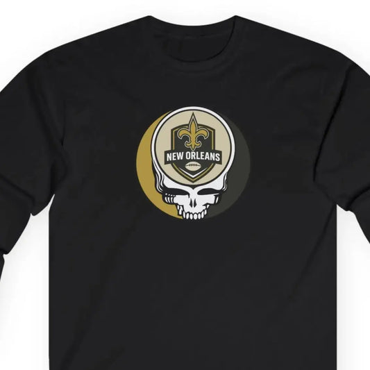 Ultra Cotton Long Sleeve Tee Eco-friendly Vintage Weight The Gridiron Collection New Orleans Saints Stealie