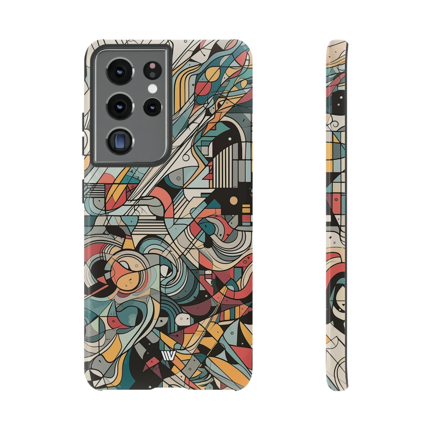 Abstract Doodle Tough Phone Case Dual-Layer Protection