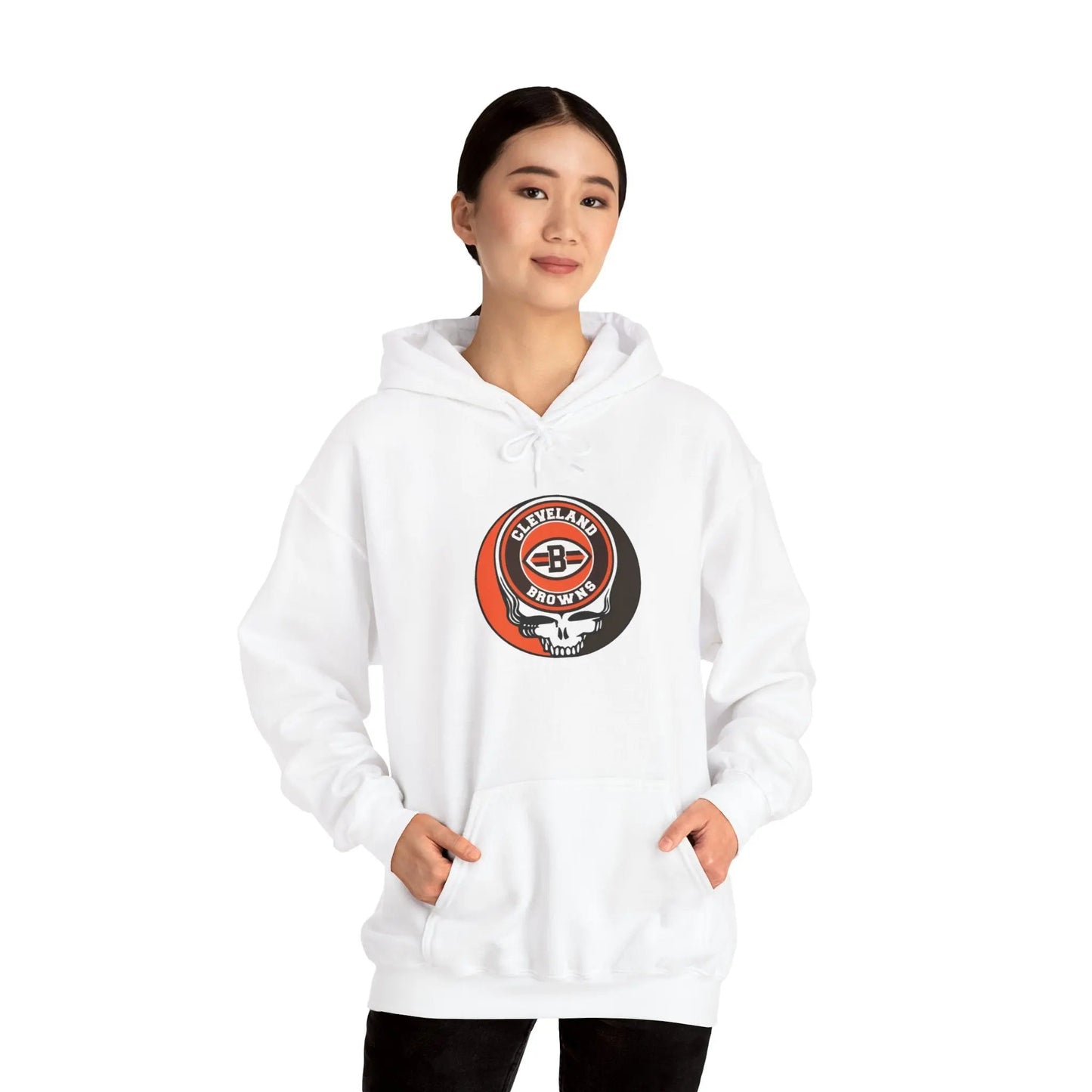 Cleveland Browns Grateful Dead Hooded Sweatshirt Medium-Heavy Fabric The Gridiron Collection