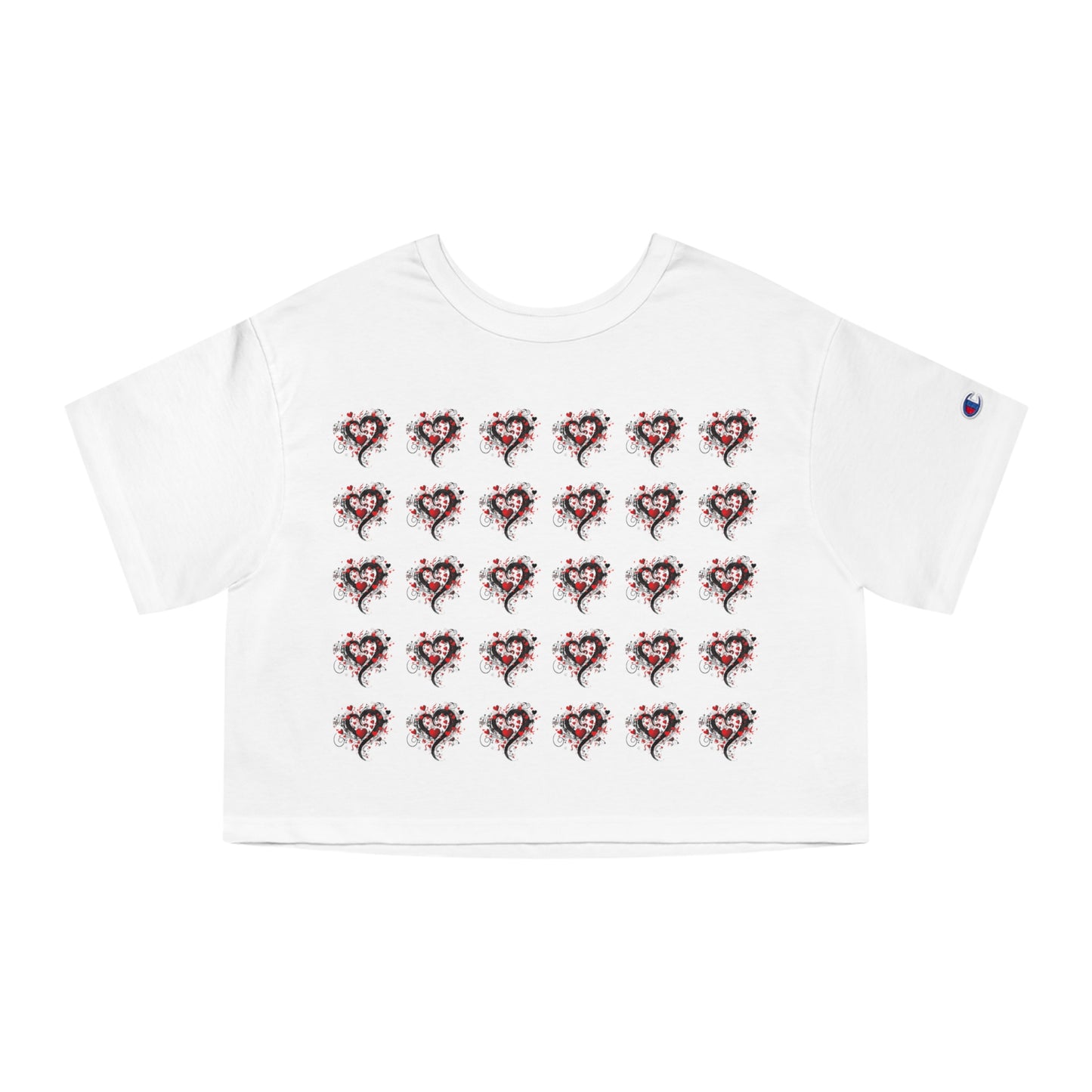 Valentine's and musical combination Champion Women's Heritage Cropped white T-Shirt for valentine's day.