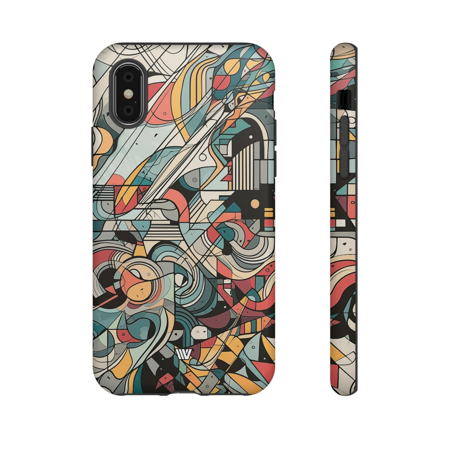 Abstract Doodle Tough Phone Case Dual-Layer Protection