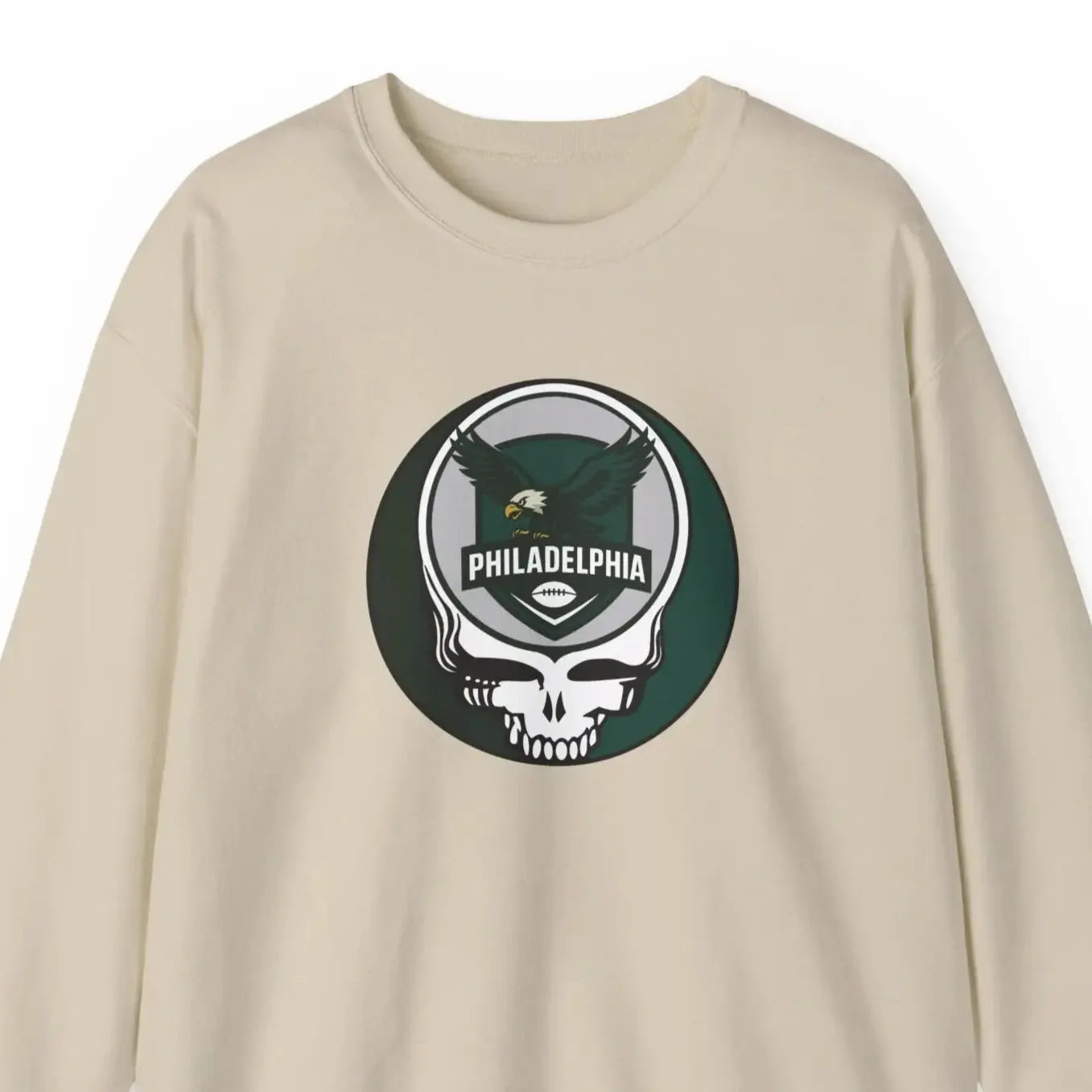 Philadelphia Eagles Grateful Dead Stealie Heavy Blend Crewneck Sweatshirt NFL