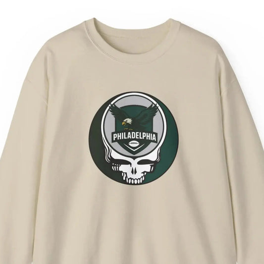 Philadelphia Eagles Grateful Dead Stealie Heavy Blend Crewneck Sweatshirt NFL