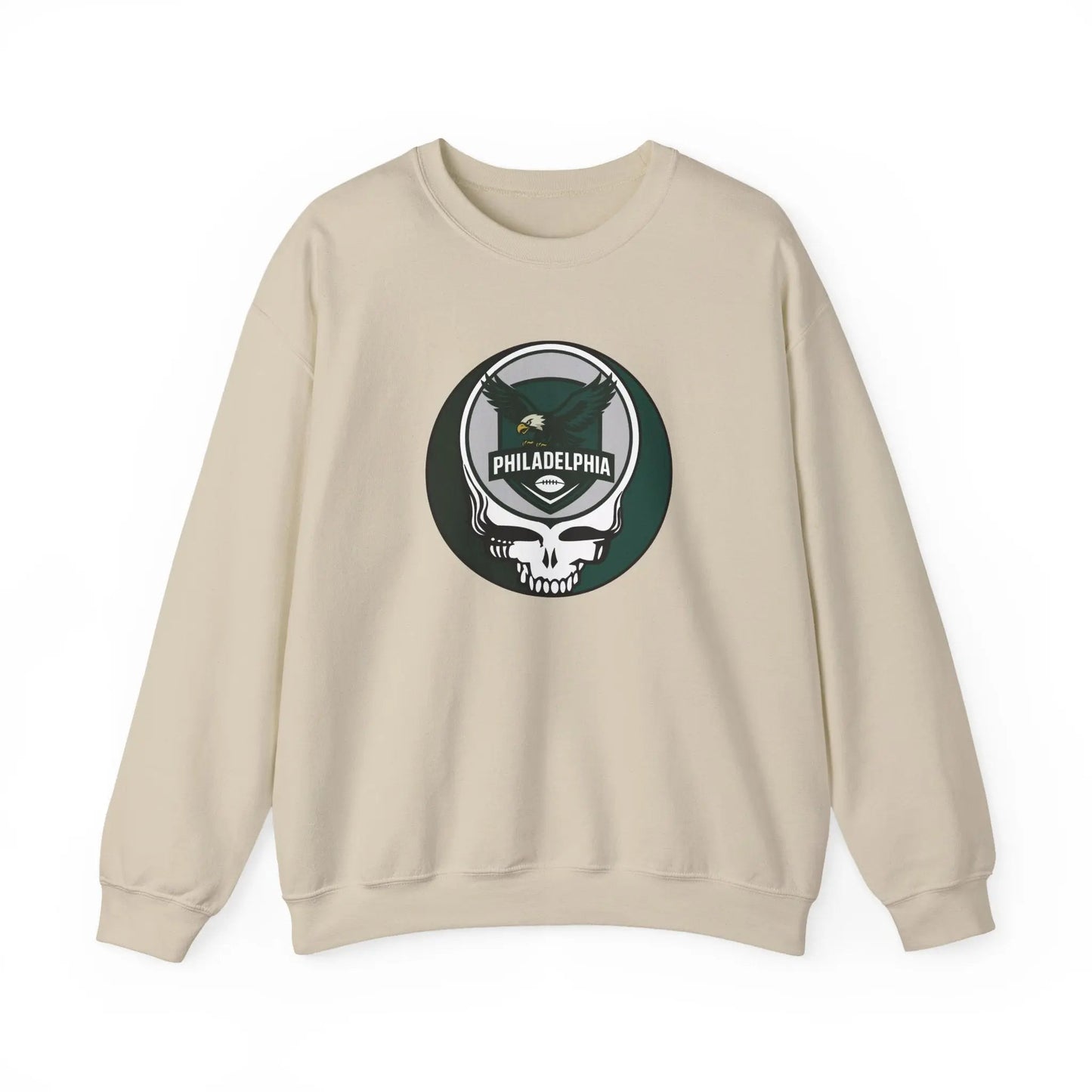 Philadelphia Eagles Grateful Dead Stealie Heavy Blend Crewneck Sweatshirt NFL