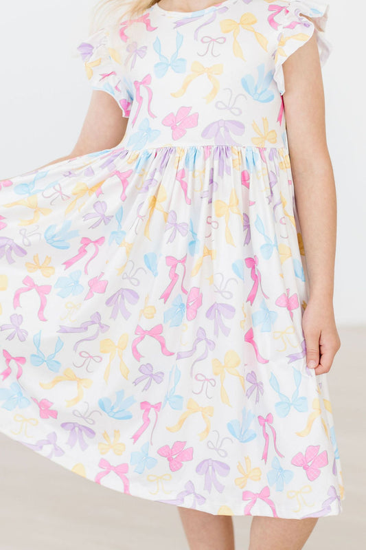 Flutter Sleeve Twirl Dress Comfortable Toddler Dress Mila & Rose