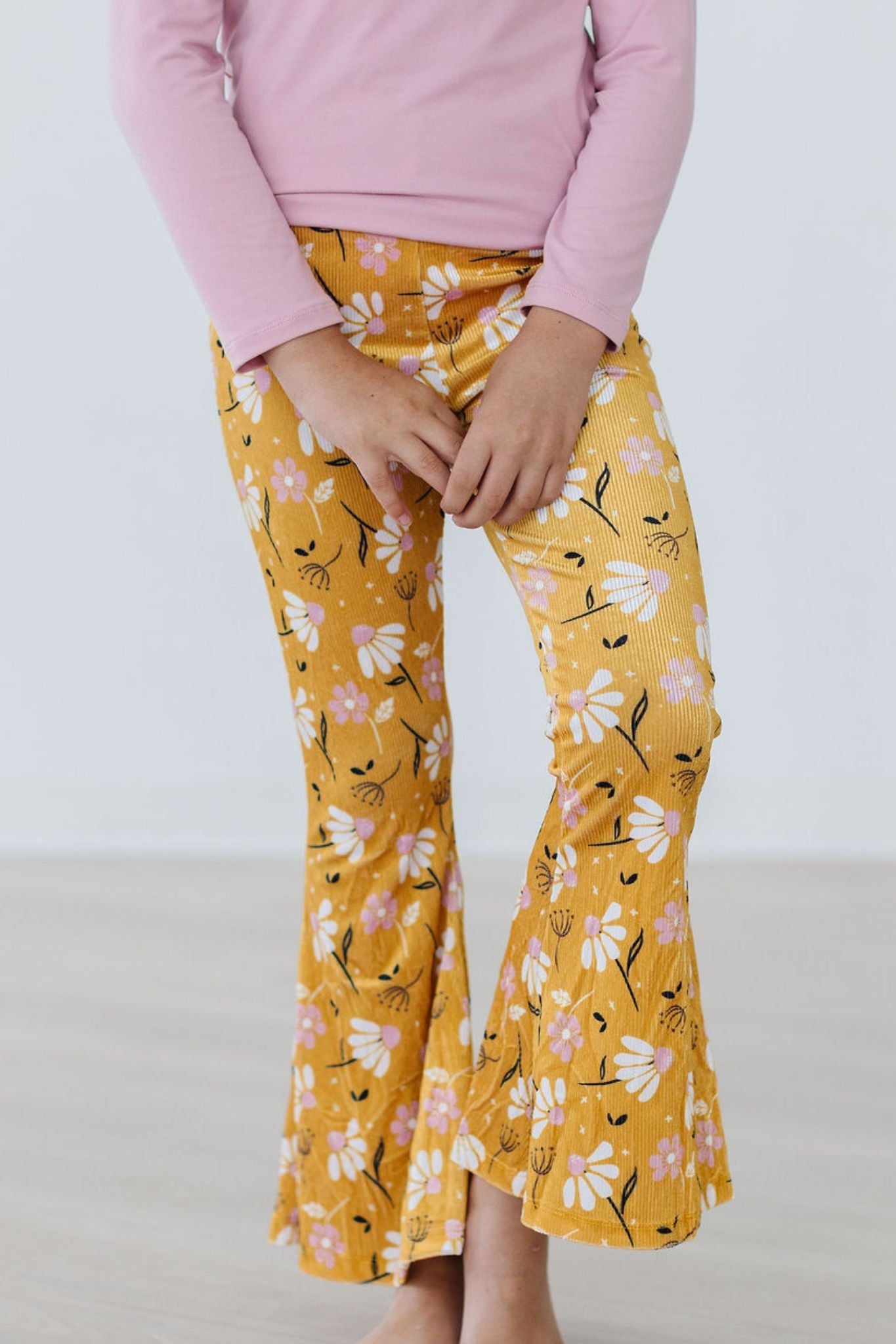 Dandelions in Fall Ribbed Velvet Bells Polyester Spandex Mila & Rose ®
