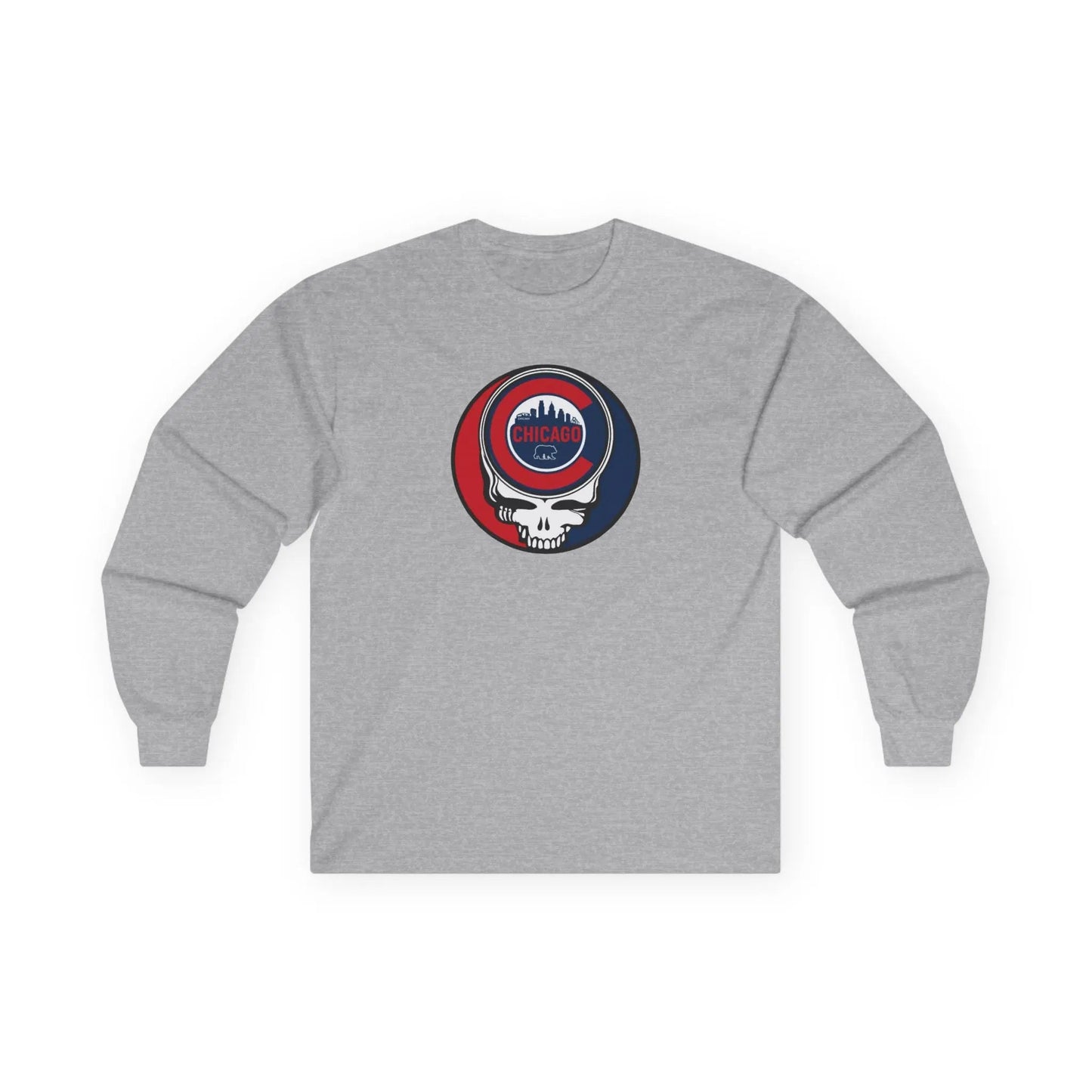 Grateful Dead Eco-Friendly Ultra-Cotton Long Sleeve Tee MLB The Ballpark Collection Chicago Baseball Edition