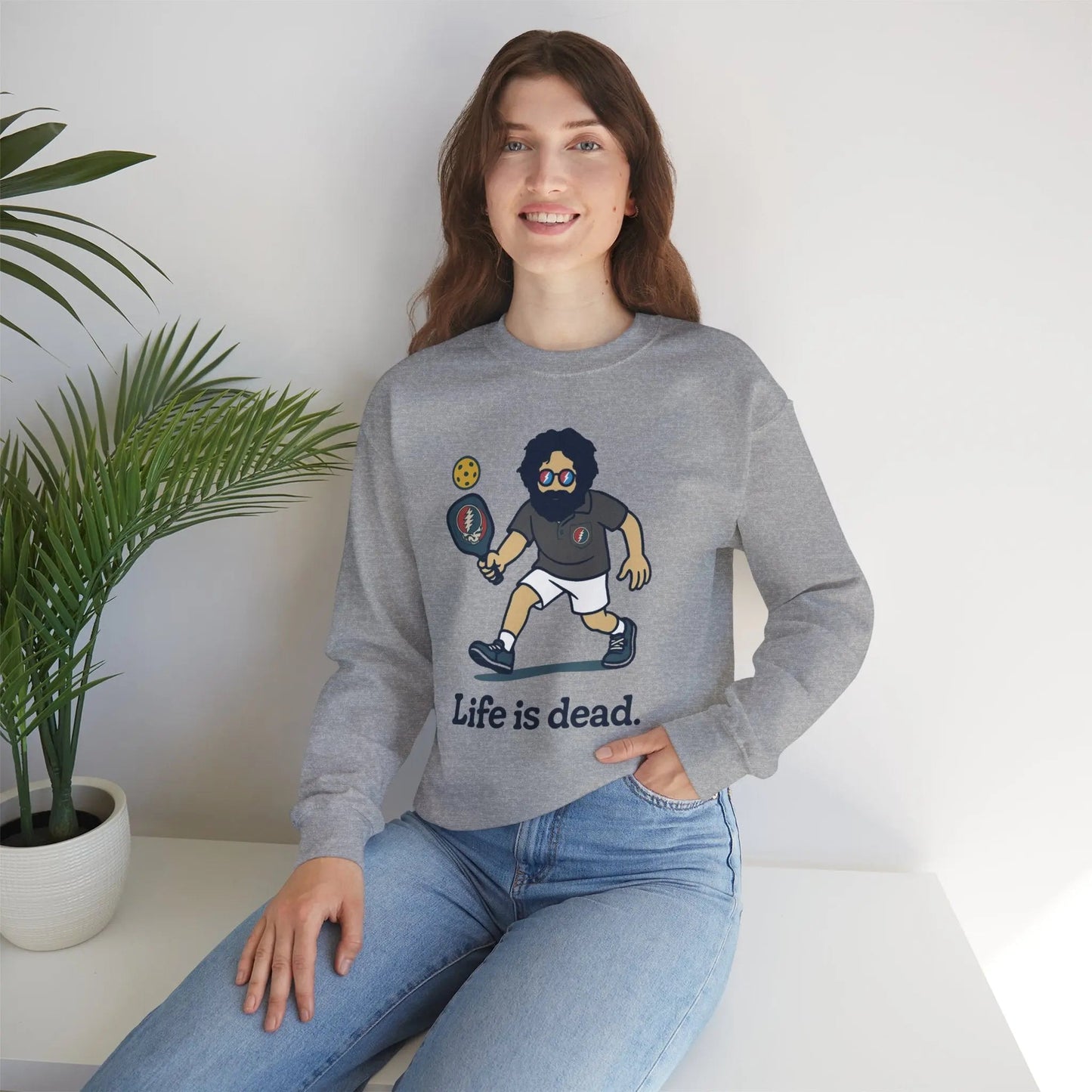 Jerry's in A Pickle | Life is dead. Crewneck Sweatshirt
