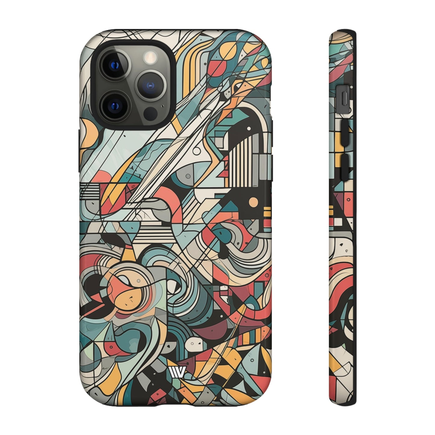 Abstract Doodle Tough Phone Case Dual-Layer Protection