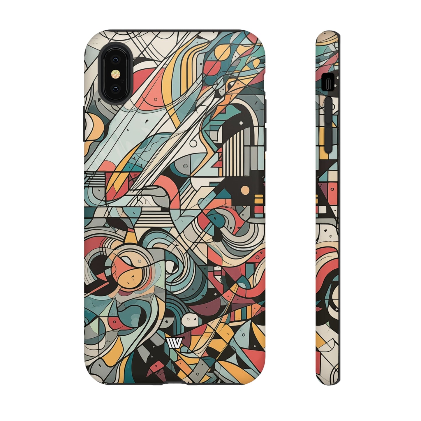 Abstract Doodle Tough Phone Case Dual-Layer Protection