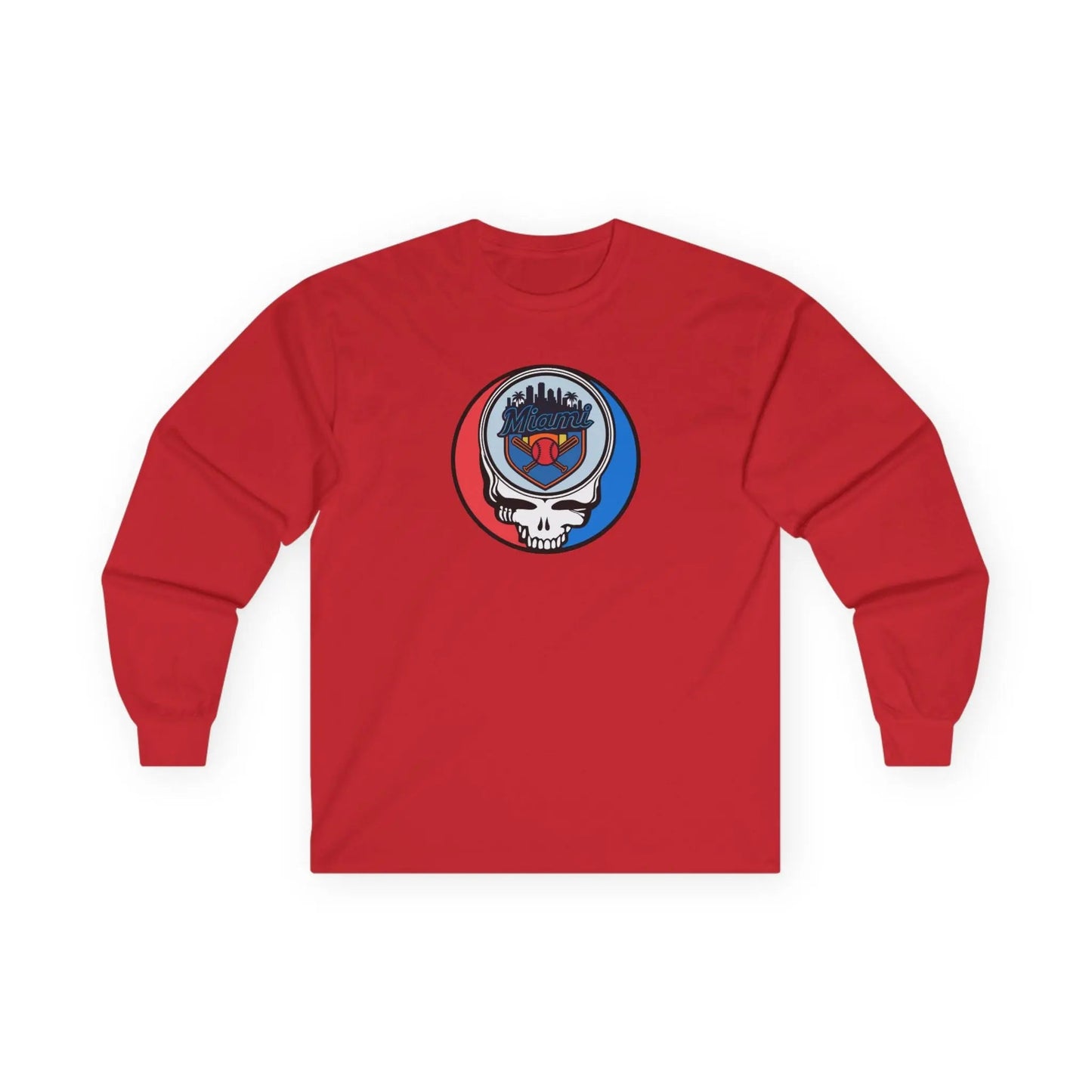 Miami Baseball Edition Classic Stealie Long Sleeve Tee Ultra-Cotton MLB