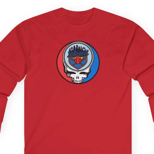 Miami Baseball Edition Classic Stealie Long Sleeve Tee Ultra-Cotton MLB