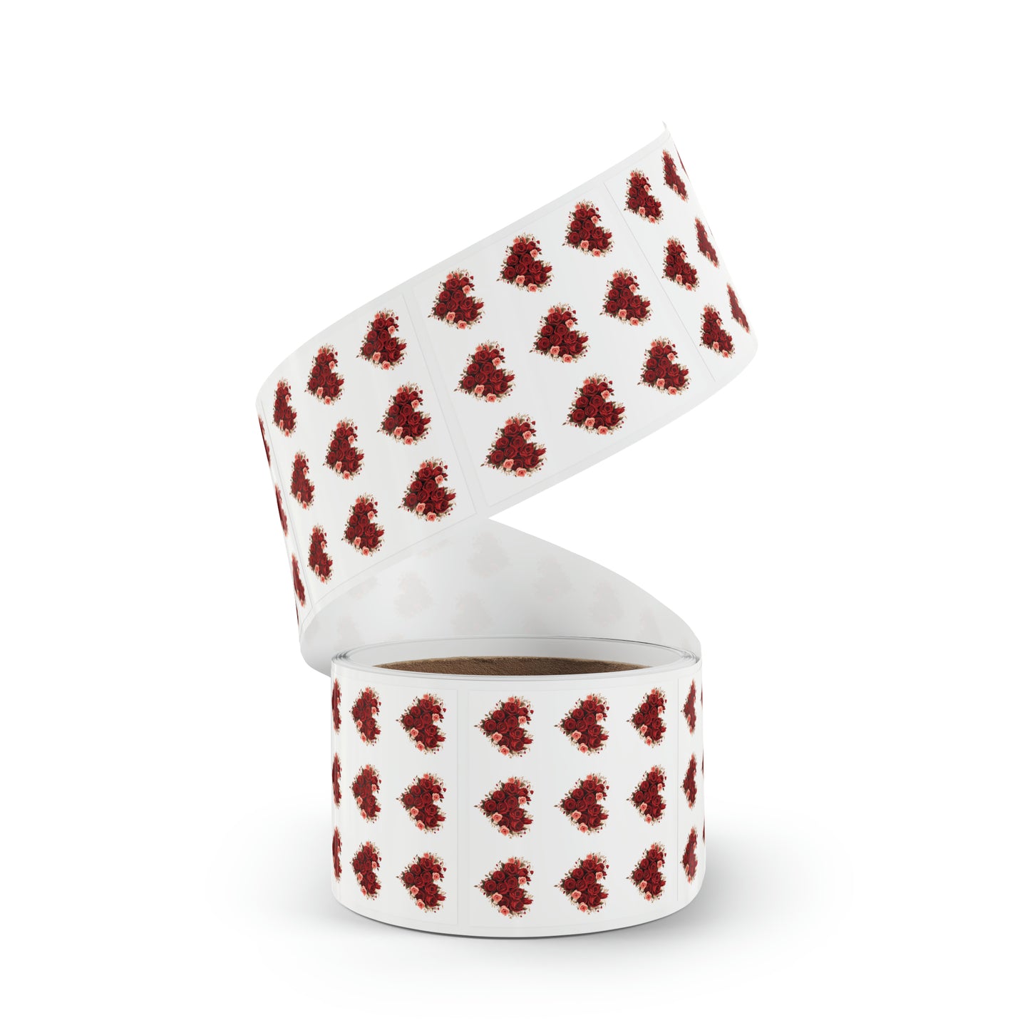 Valentine's day red Roses hearts Square Sticker Label Roll