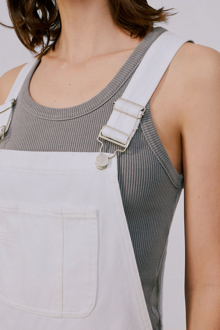 Rainbow Overall Shorts Mid-weight Denim High-rise Overall Shorts Hey Joanie