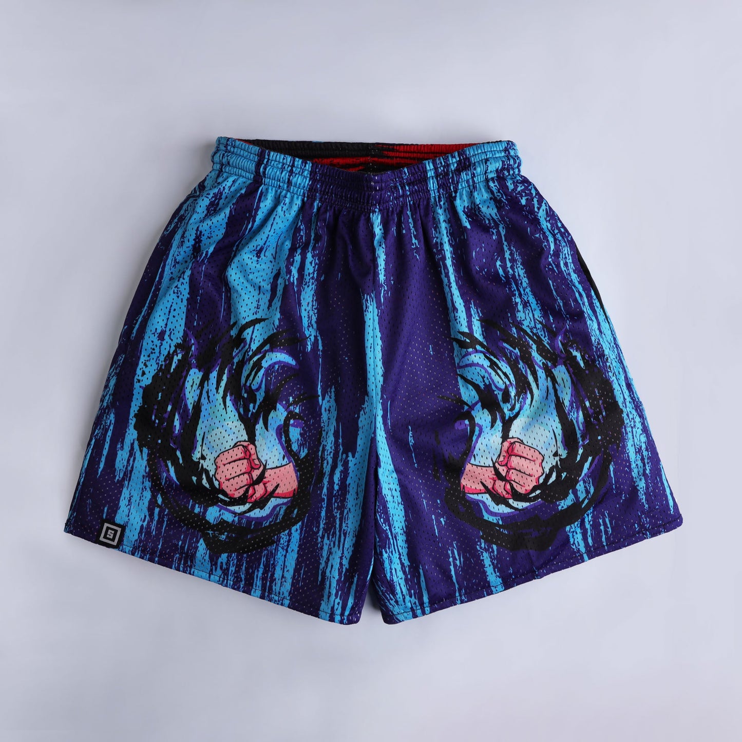 Black Fist Reversible Shorts with Air Ventilation Unisex