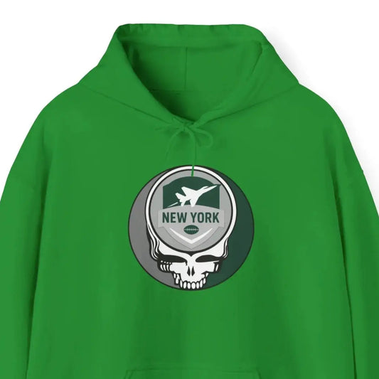 New York Jets Stealie Hoodie Grateful Dead Hooded Sweatshirt The Gridiron Collection