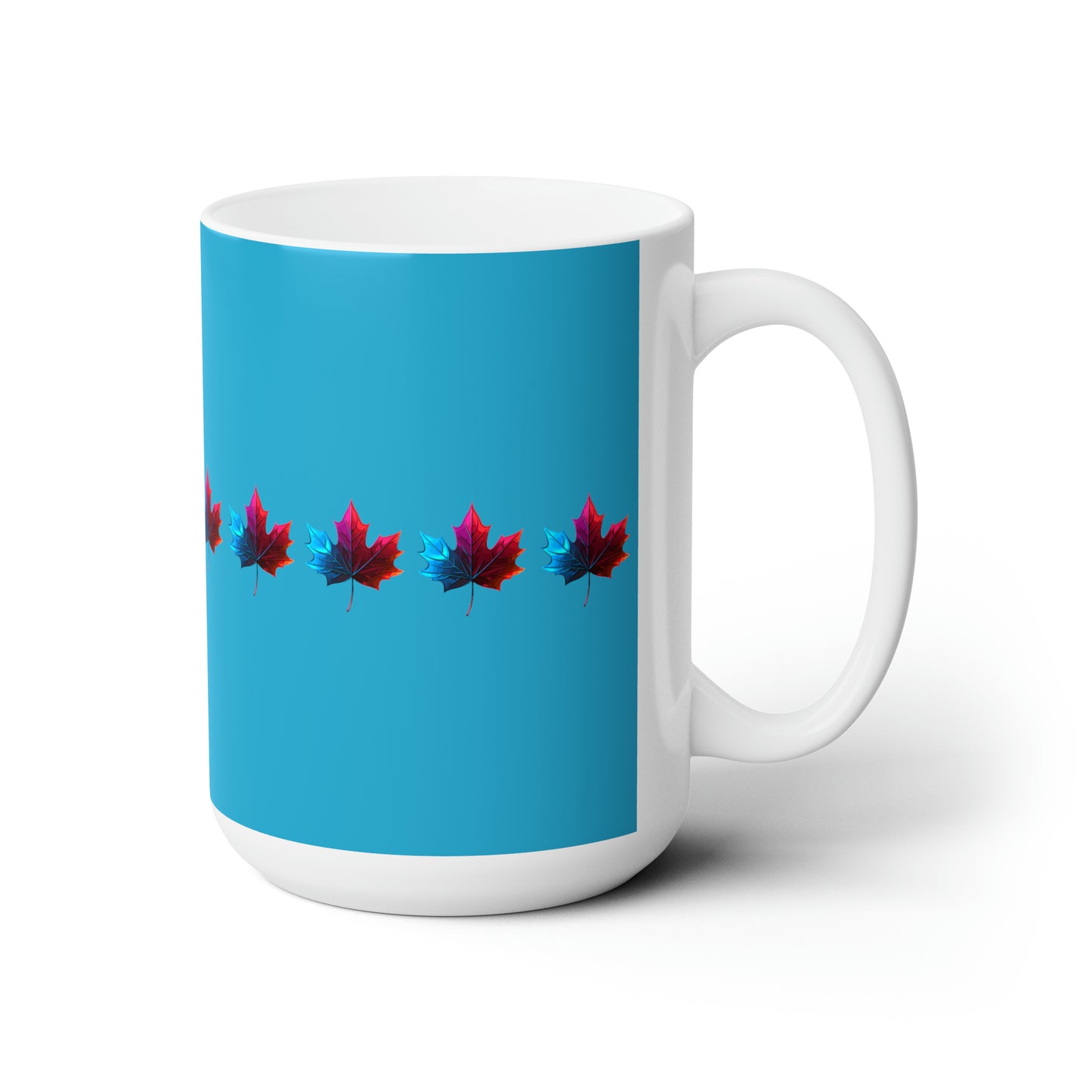 Canada Maple Leaf design Turquoise Christmas Ceramic Mug 15oz