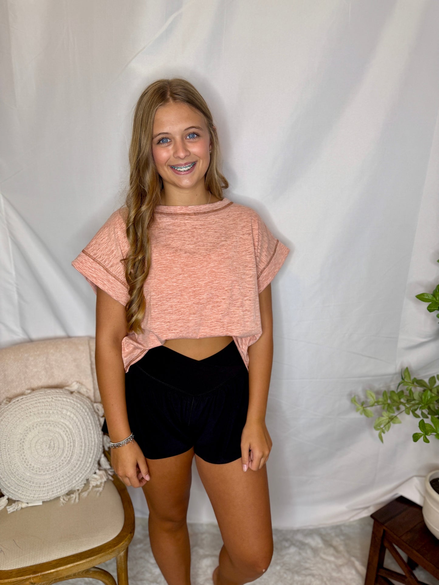 Open Back Orange Crop Top Gameday