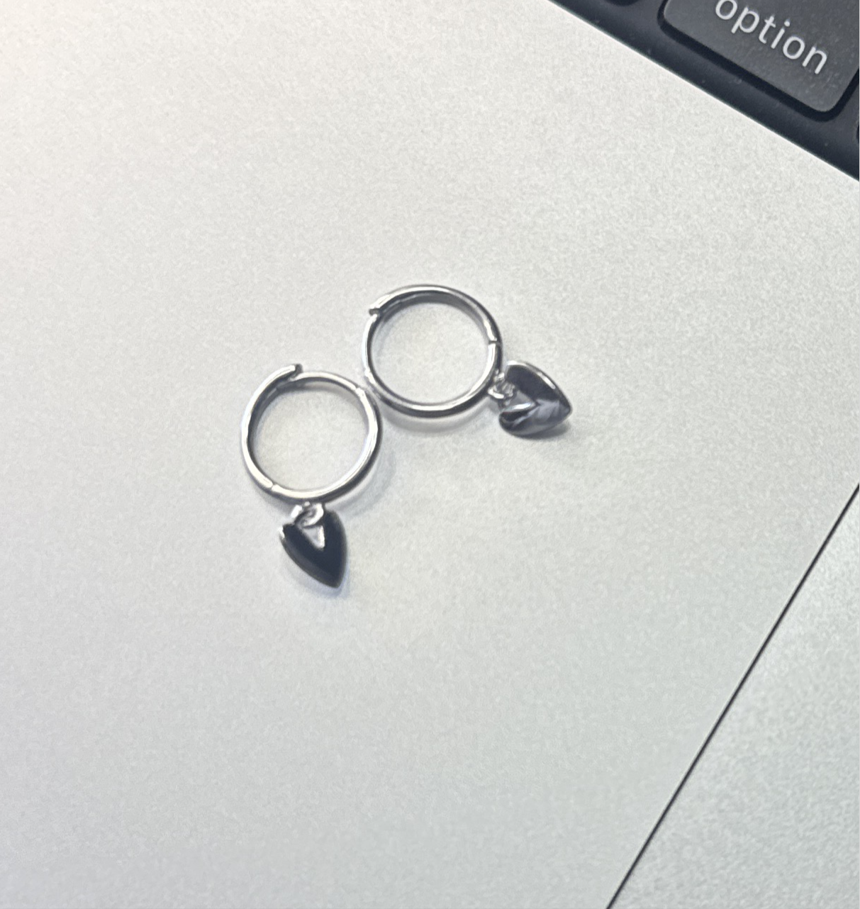 Sterling Silver Hoop Heart Dangle Earrings for Kids and Adults with Sensitive Skin