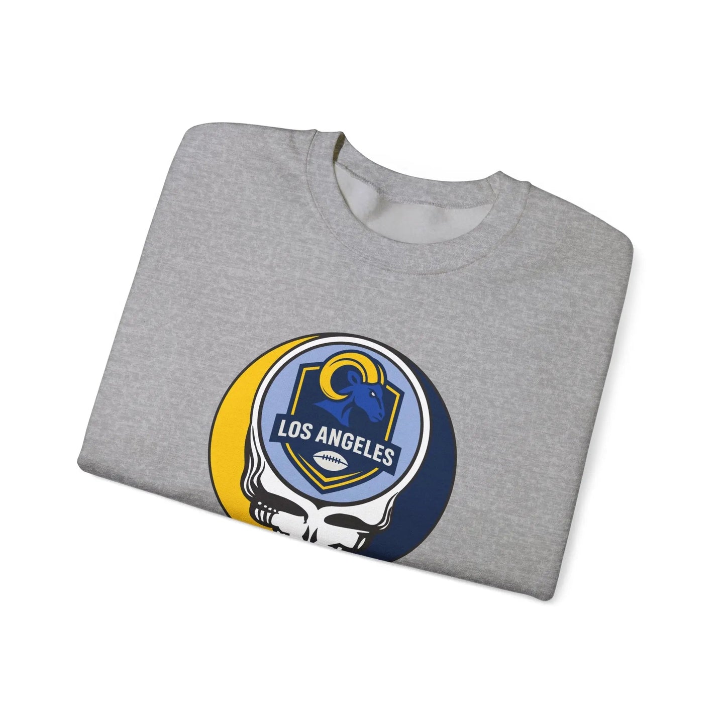 Los Angeles Rams Grateful Dead Stealie Crewneck Sweatshirt Heavy Blend The Gridiron Collection