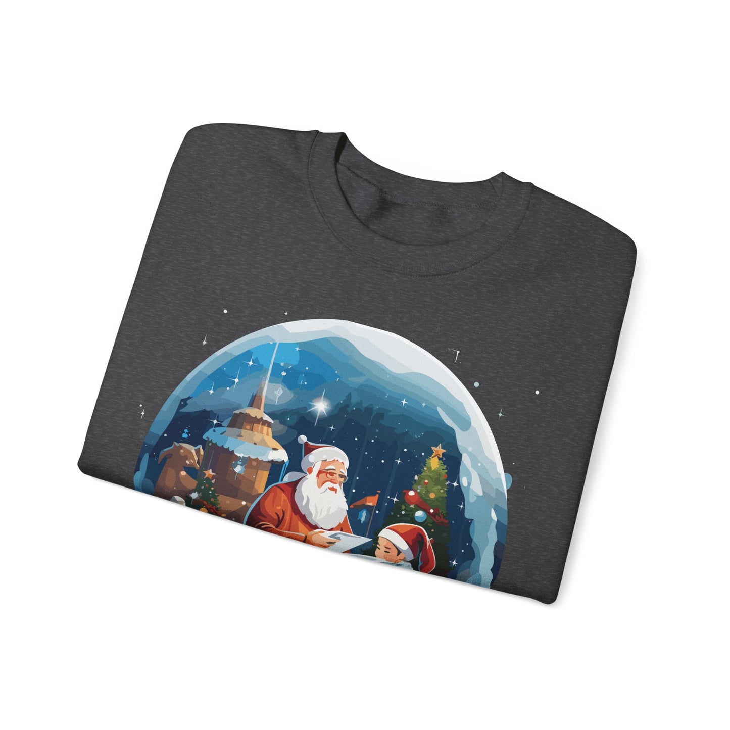 Santa reading book with people in space - Christmas Shirt, Holiday Xmas Shirt, Merry Christmas, Holiday Xmas, Unisex Xmas Shirt, Christmas Sweatshirt, Christmas Apparel, Xmas Celebration Shirt, Matching Family Outfits, Christmas Gifts