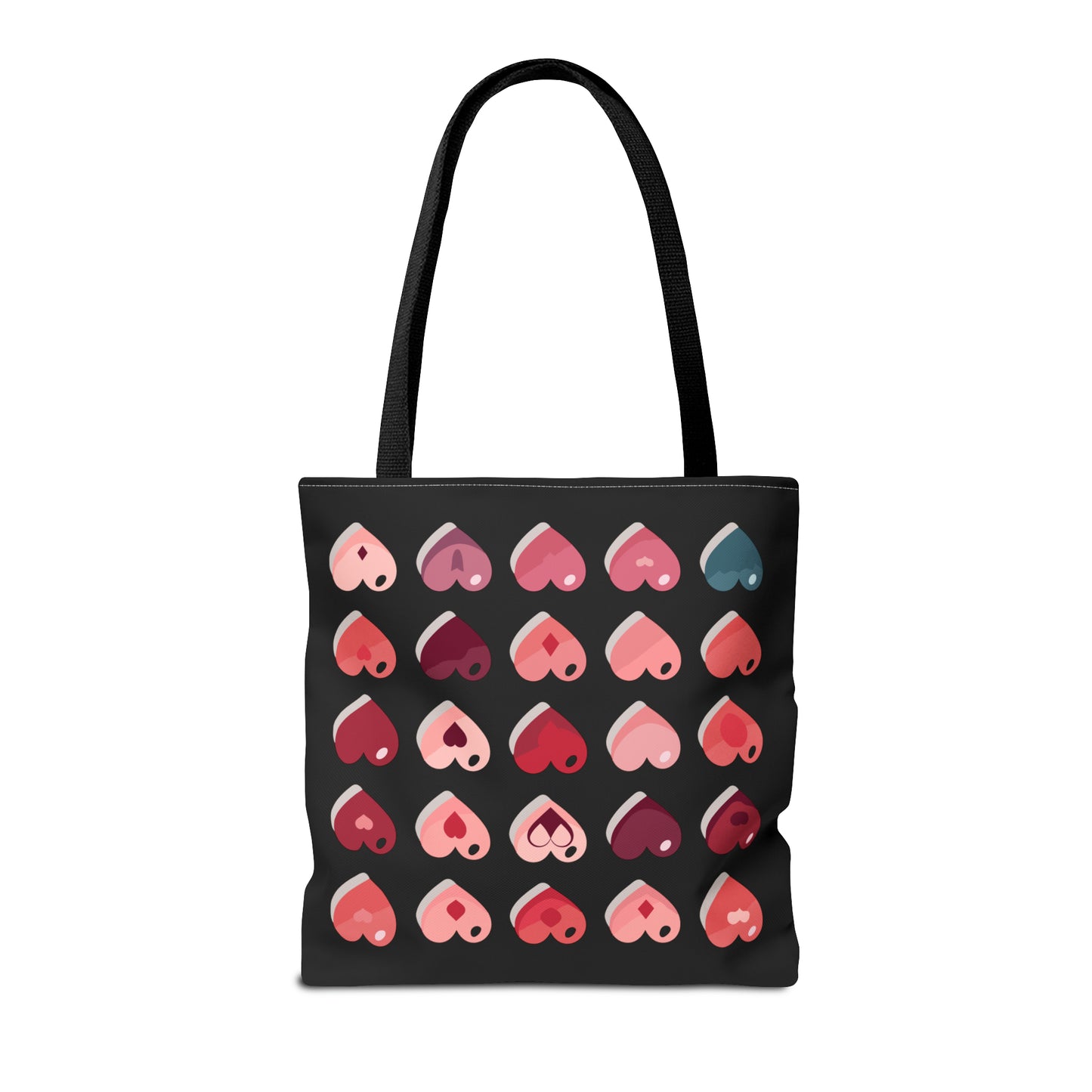 Valentine's black Tote Bag (AOP)