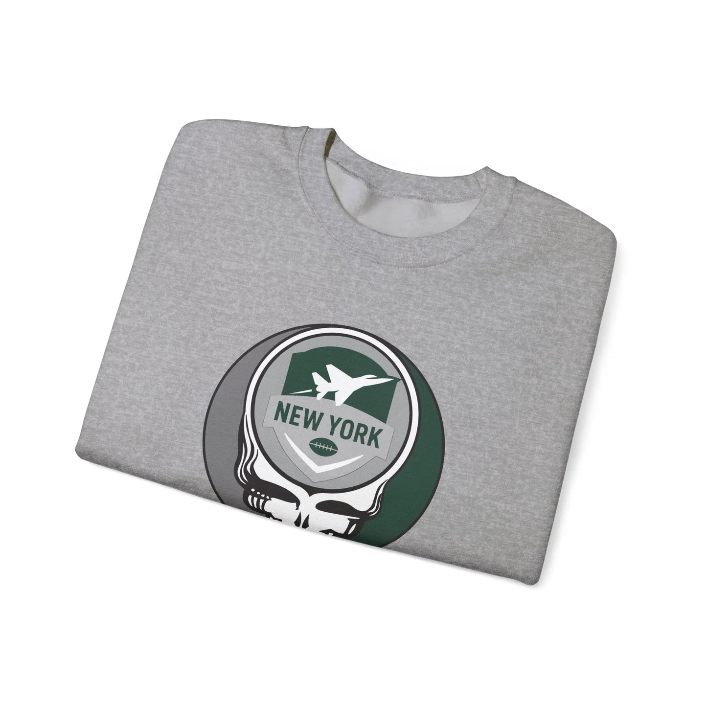 Grateful Dead Stealie Crewneck Sweatshirt Heavy Blend Unisex The Gridiron Collection New York Jets