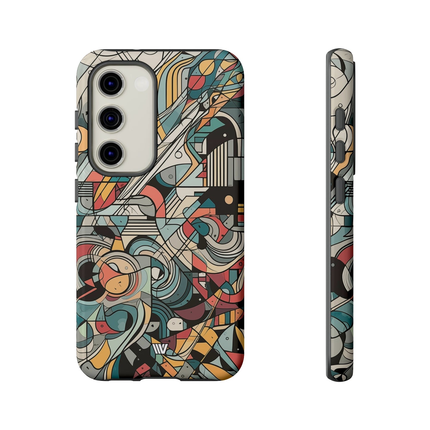 Abstract Doodle Tough Phone Case Dual-Layer Protection