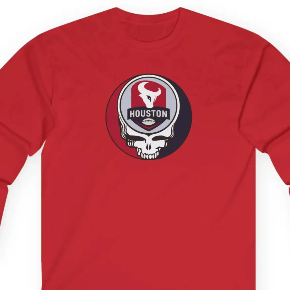 Grateful Dead Ultra-Cotton Long Sleeve Tee Houston Edition The Gridiron Collection