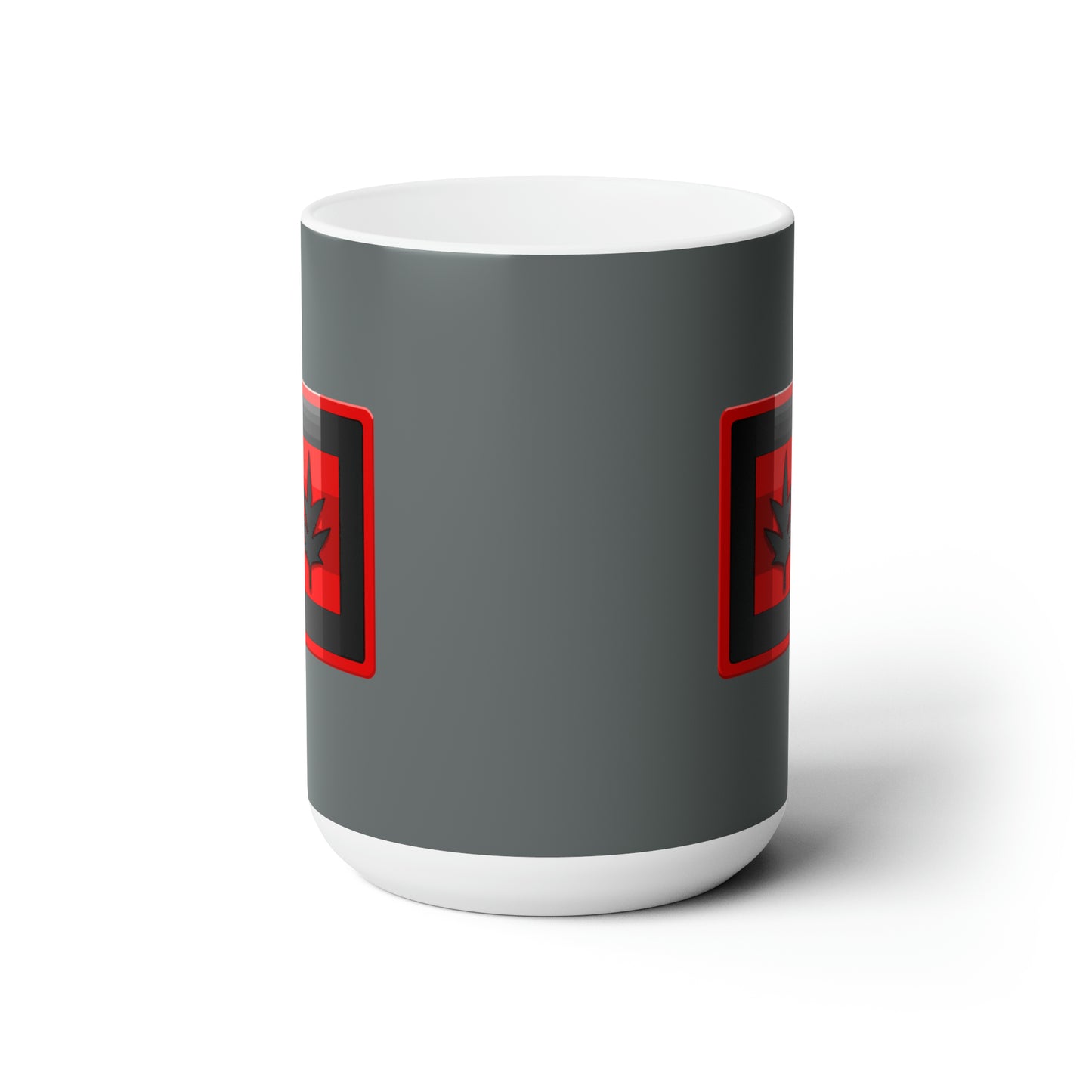 Dark grey with Canada maple leaf Christmas Ceramic Mug 15oz