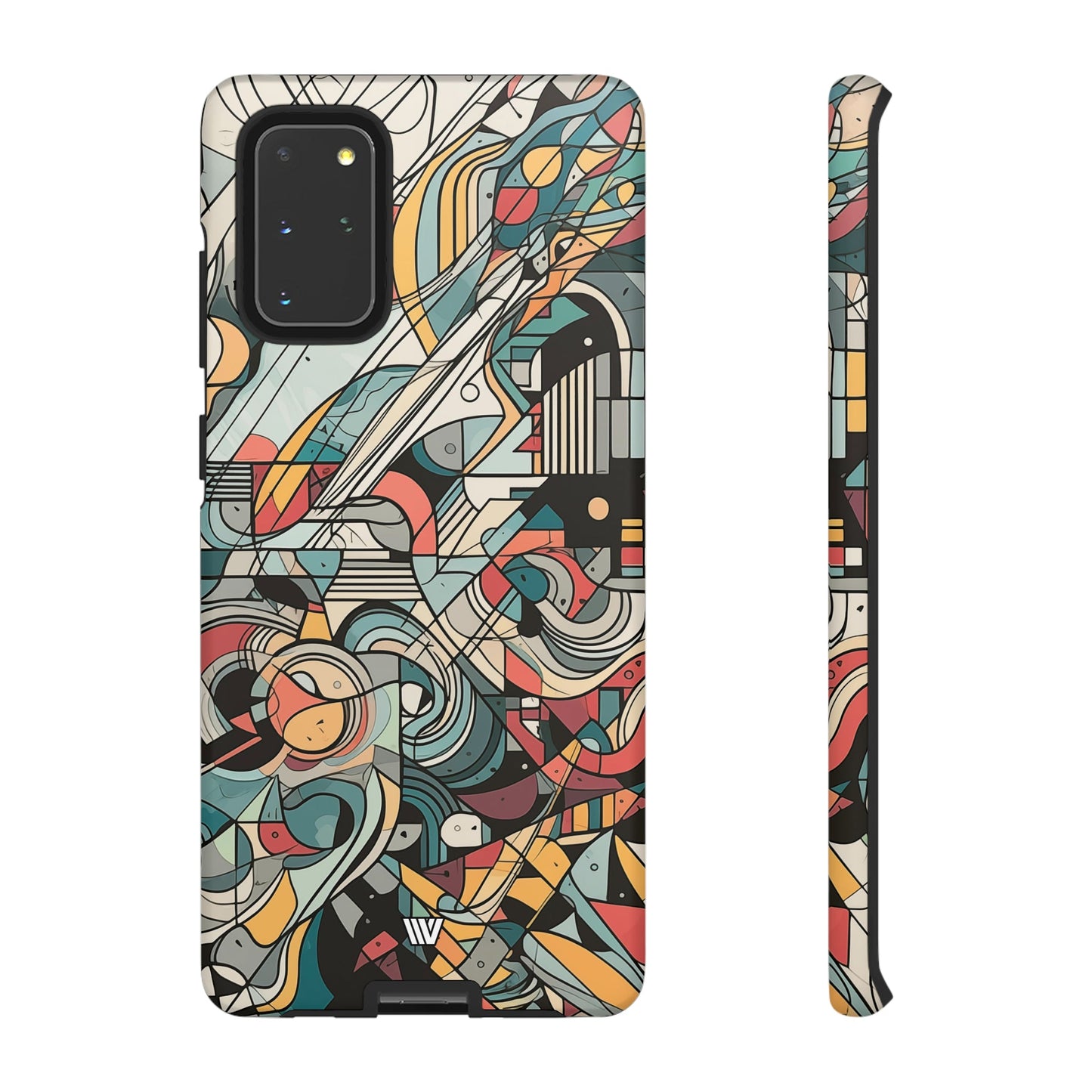 Abstract Doodle Tough Phone Case Dual-Layer Protection