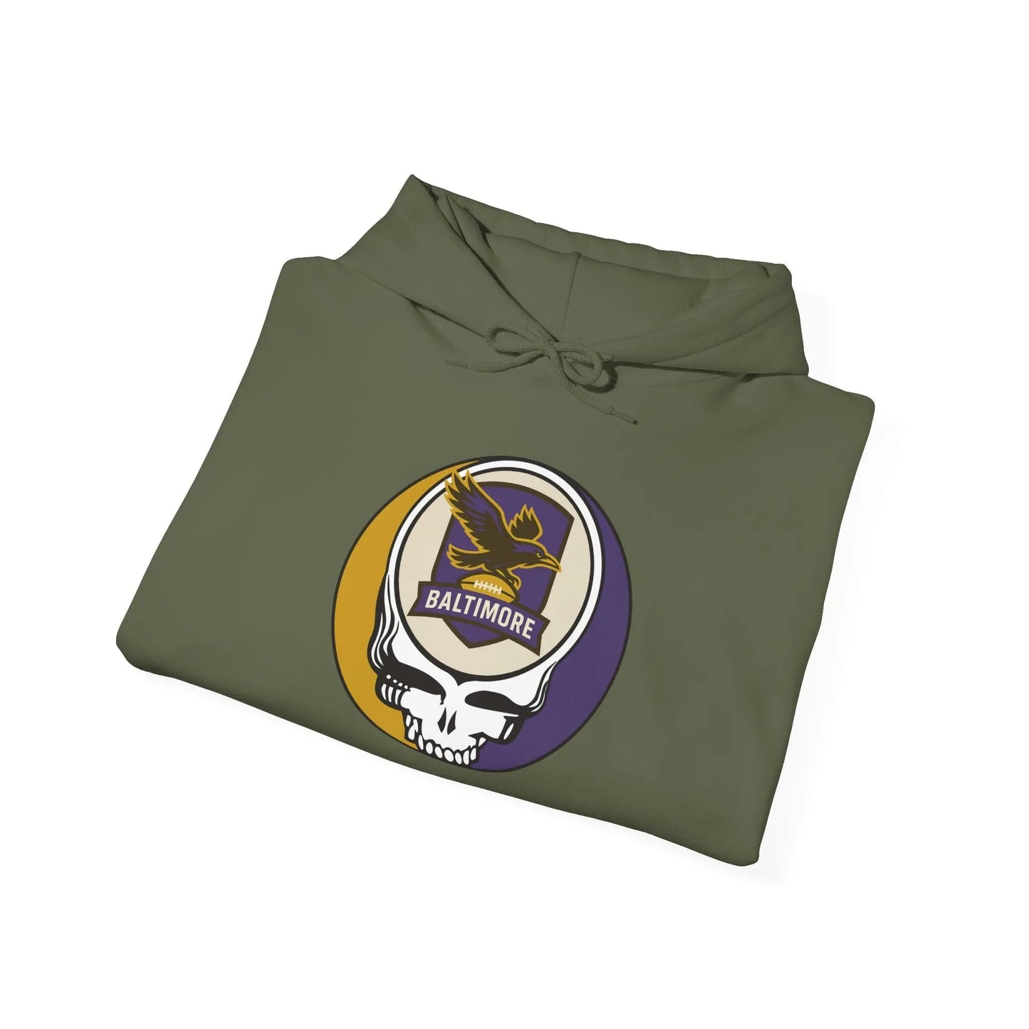 Baltimore Ravens Stealie Grateful Dead Hooded Sweatshirt The Gridiron Collection
