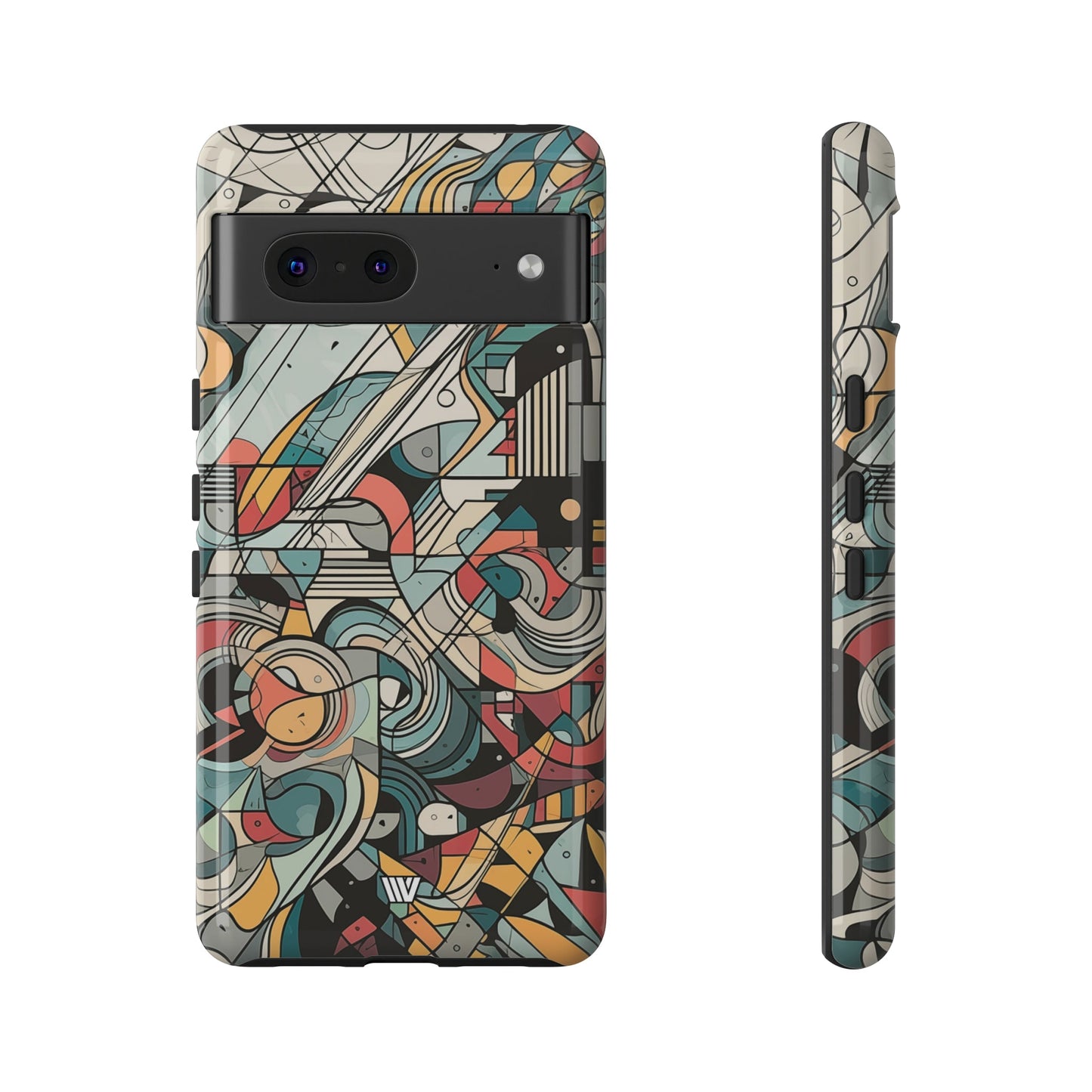 Abstract Doodle Tough Phone Case Dual-Layer Protection