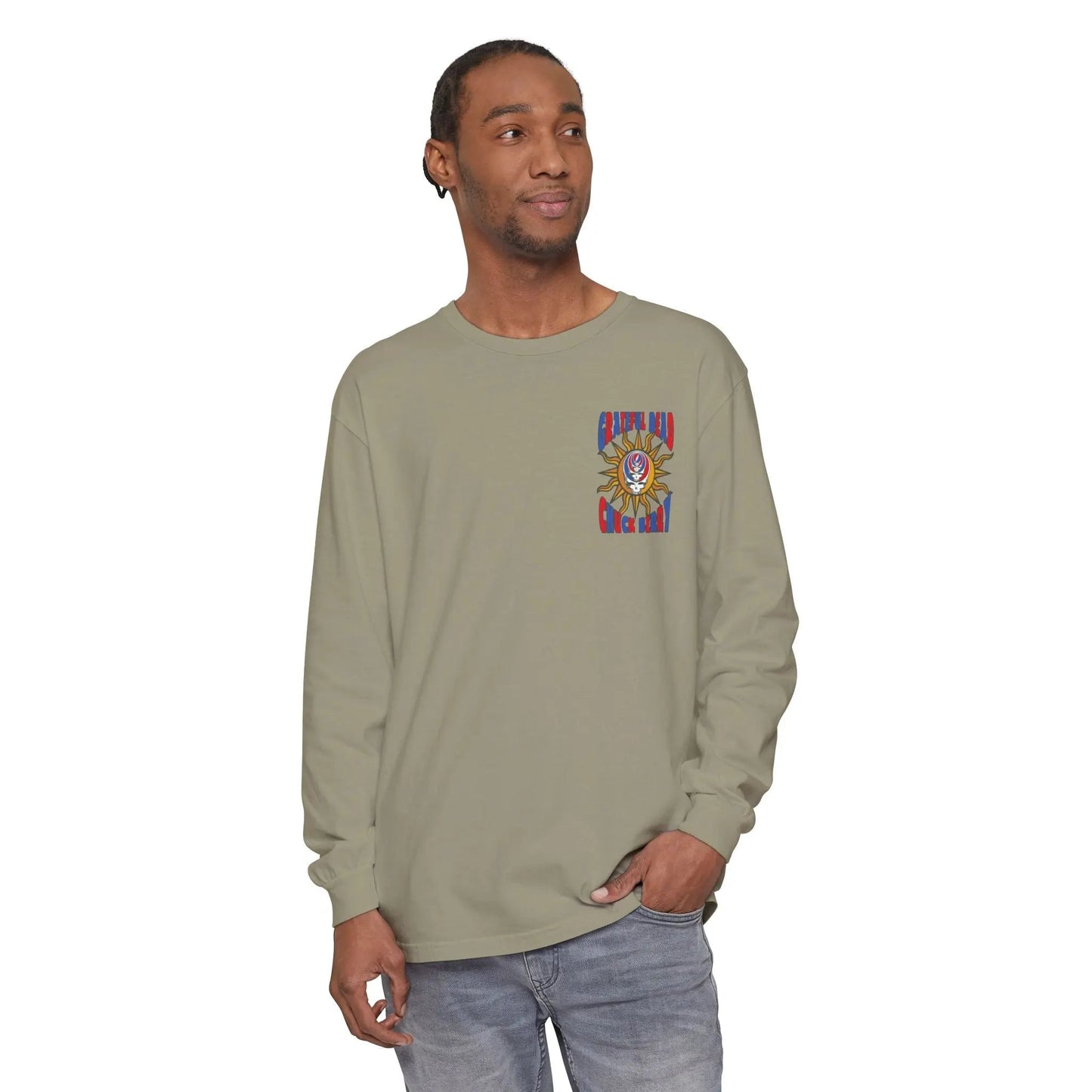 Grateful Dead and Chuck Berry Two-Sided Garment-Dyed Long Sleeve Tee Vineyard Collection