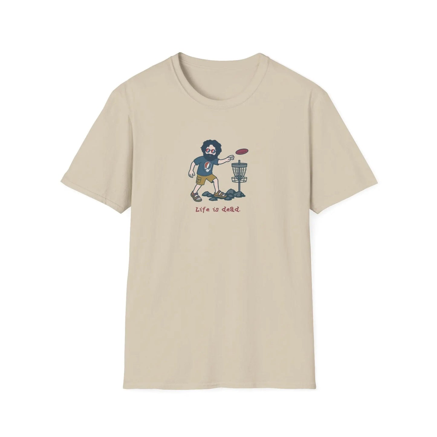 Disc Golfing Jerry Life is Dead T-Shirt Grateful Dead