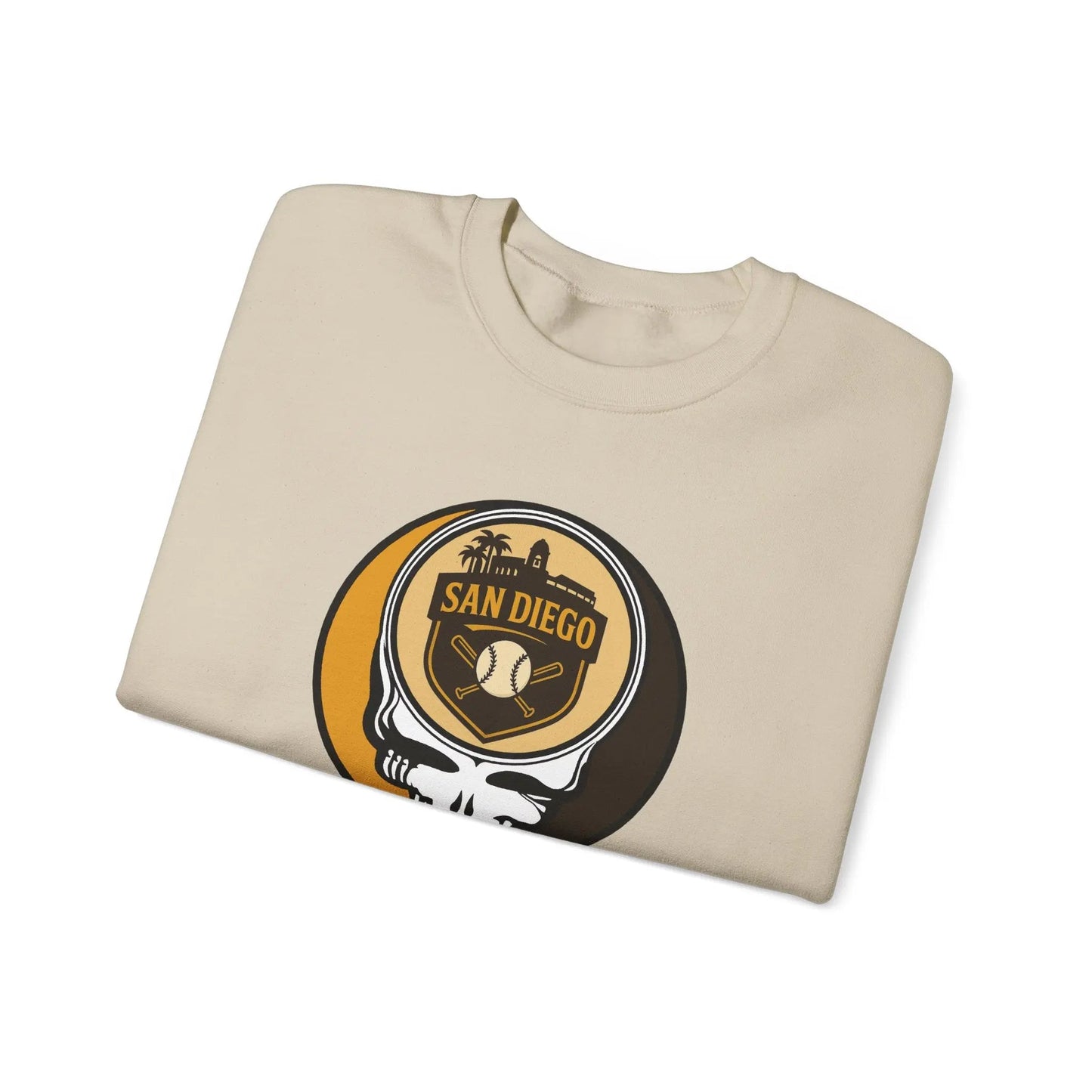 Grateful Dead Stealie Crewneck Sweatshirt Unisex Heavy Blend San Diego Baseball Edition MLB