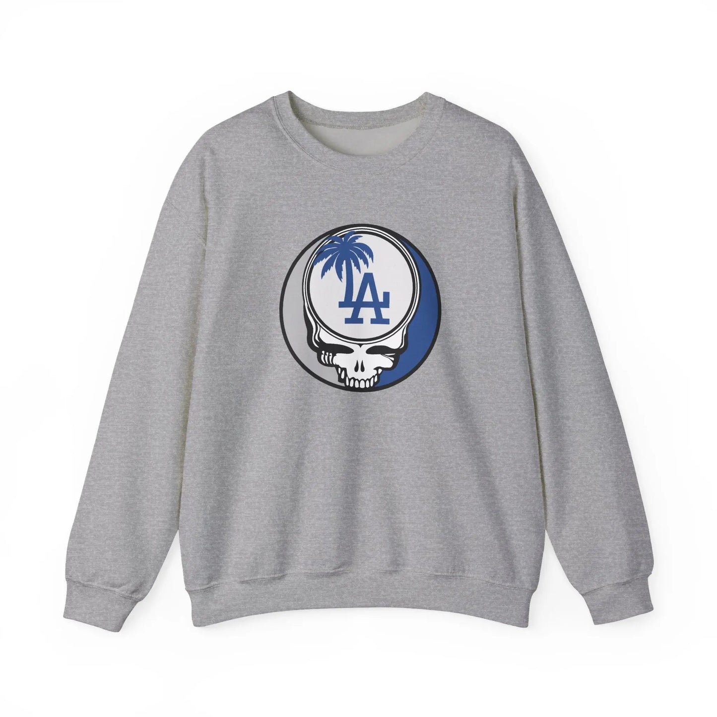 Grateful Dead Stealie Crewneck Sweatshirt Unisex Heavy Blend MLB The Ballpark Collection Los Angeles Baseball Edition