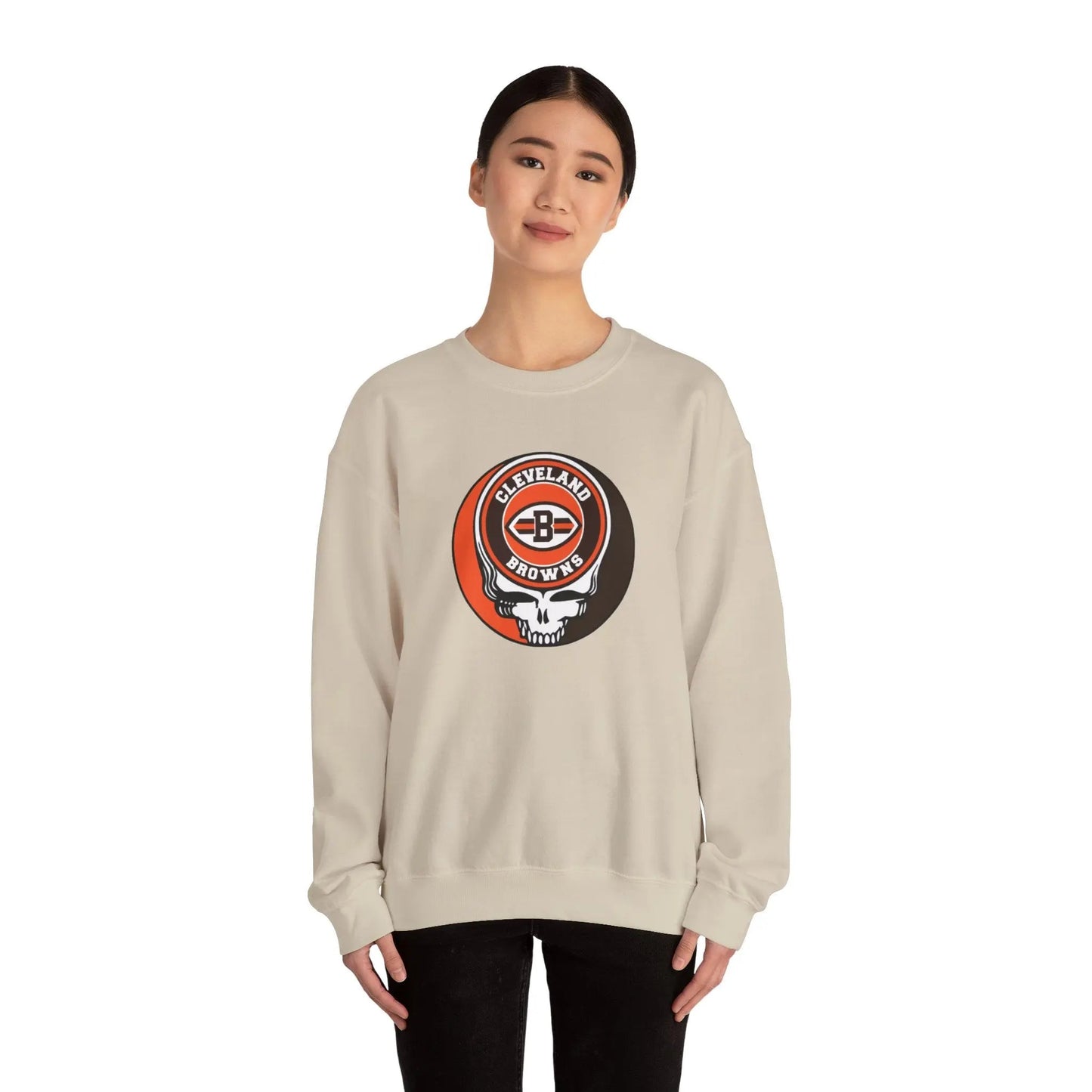 Grateful Dead Stealie Cleveland Browns Crewneck Sweatshirt The Gridiron Collection