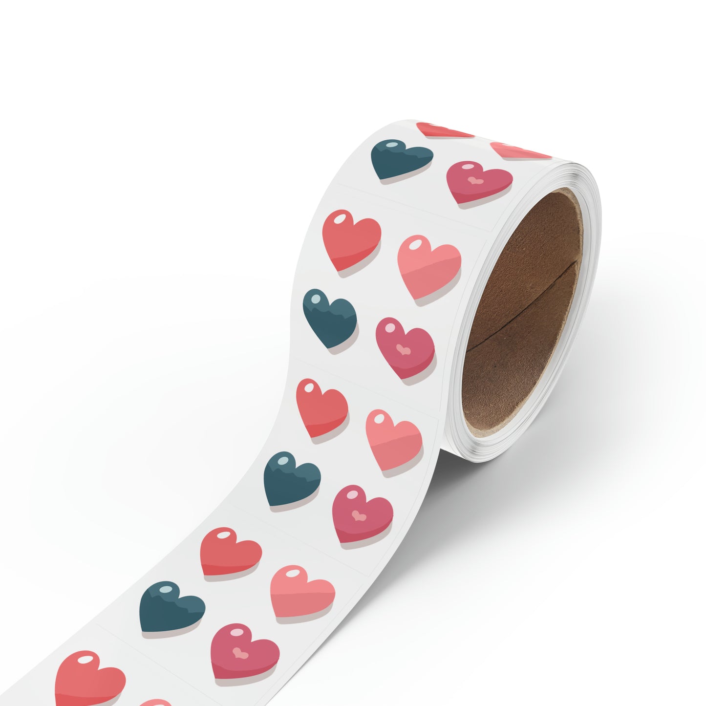 Valentine's day four hearts Square Sticker Label Rolls