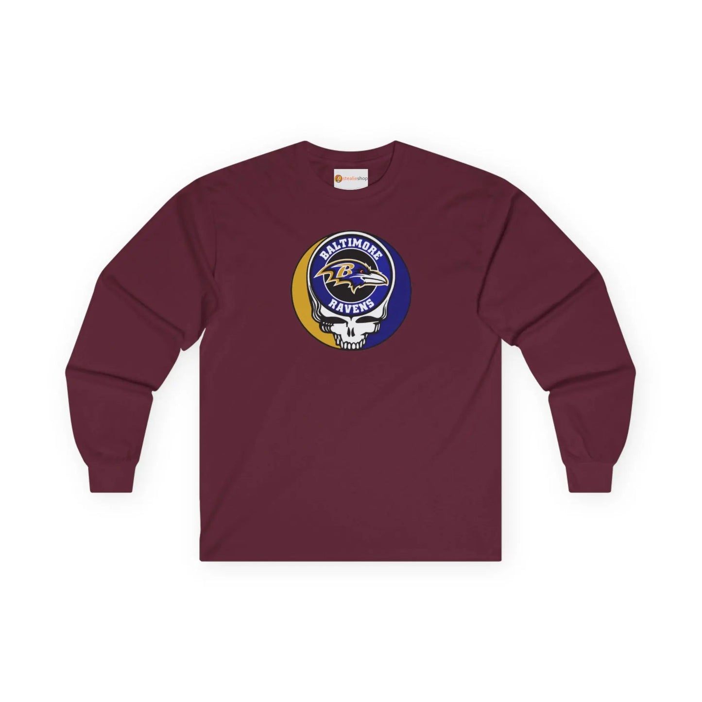 Baltimore Ravens Grateful Dead Long Sleeve Ultra-Cotton Tee The Gridiron Collection