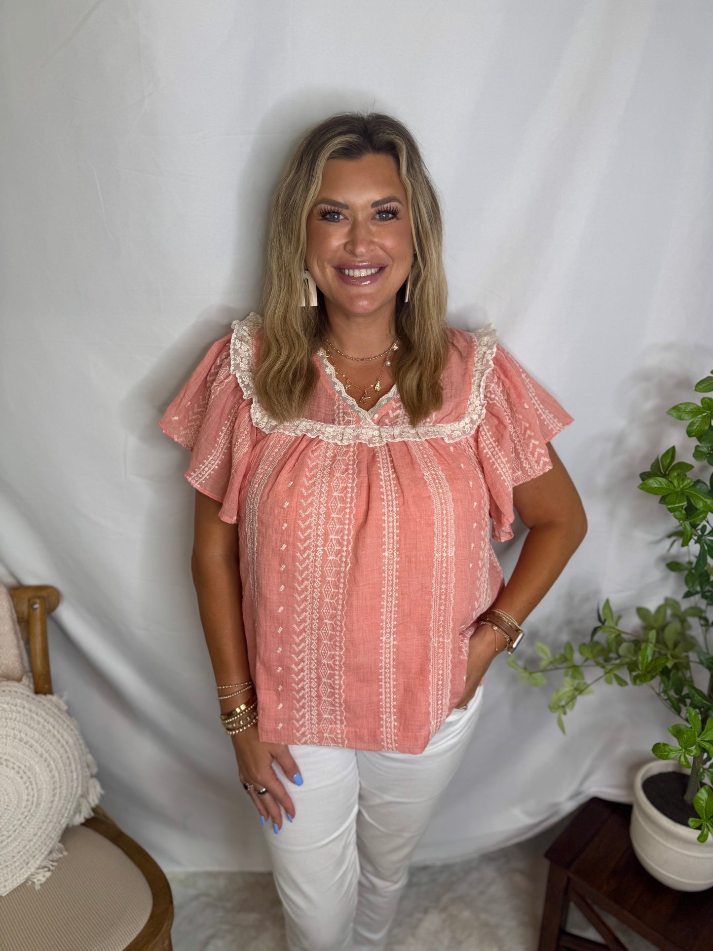 Peachy Top Soft Airy Top Sweet Jude Boutique